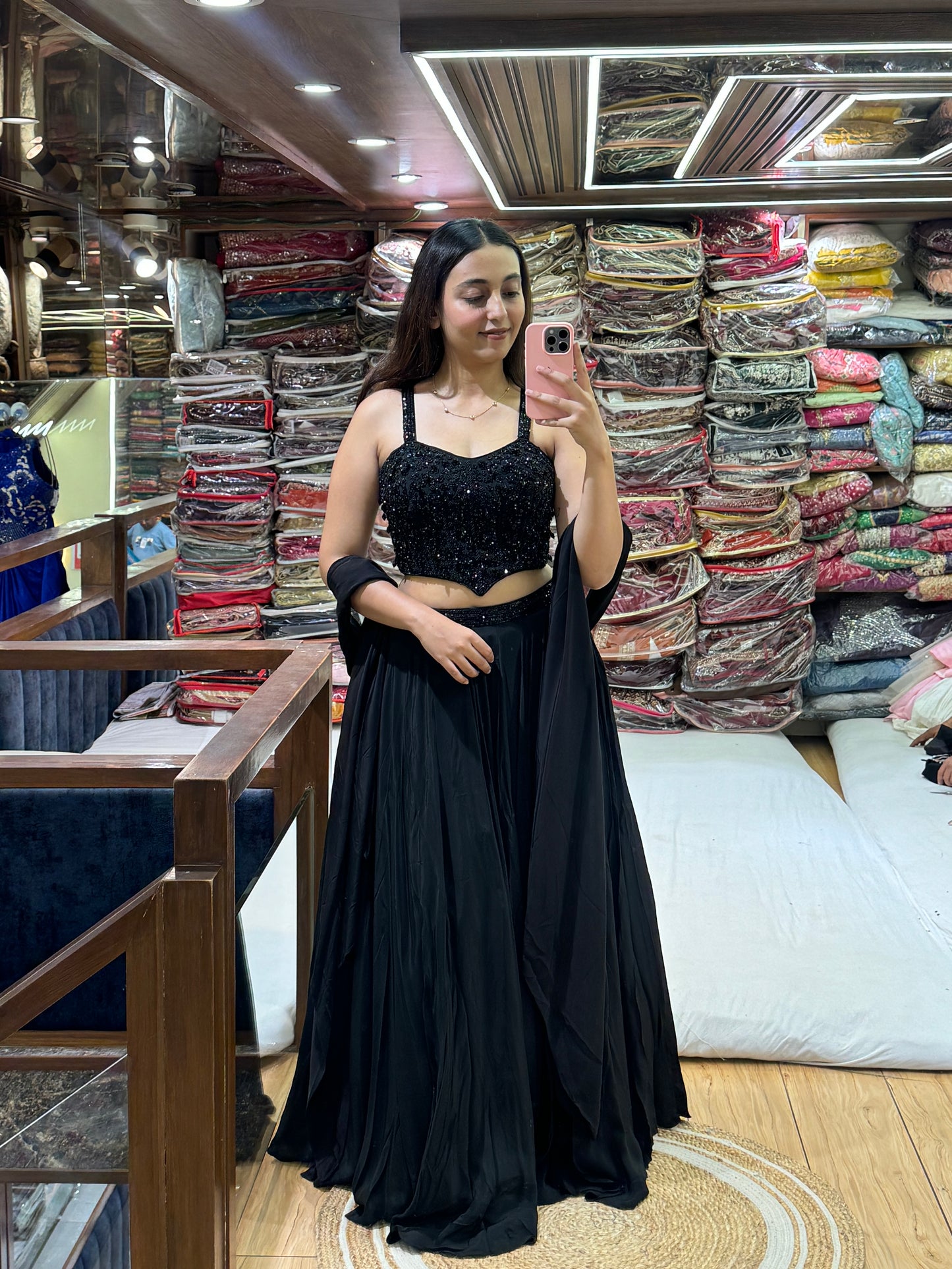 BLACK CRYSTAL LEHENGA