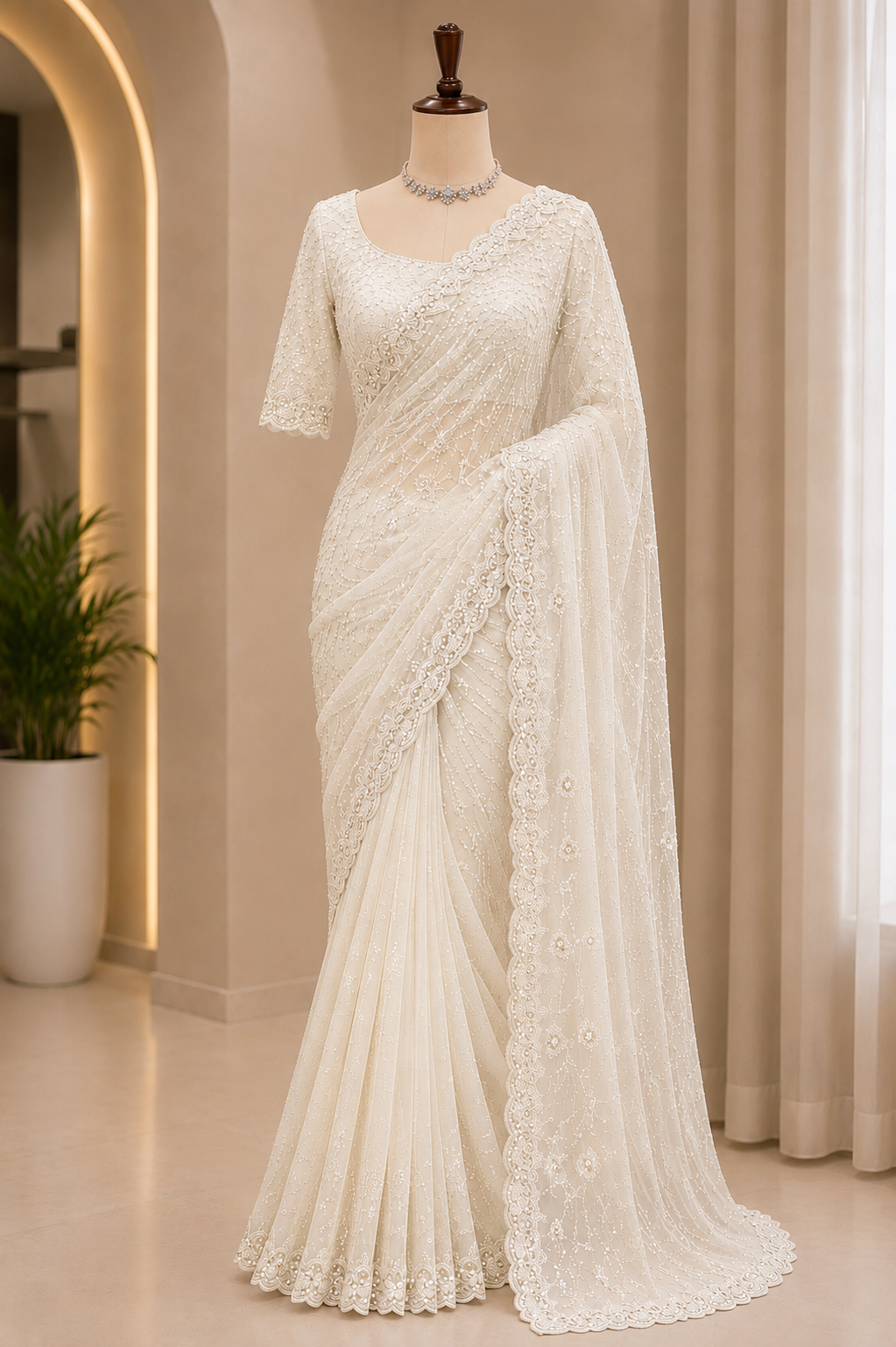 TIMELESS EMBROIDERED SAREE WITH UNSTITCHED BLOUSE