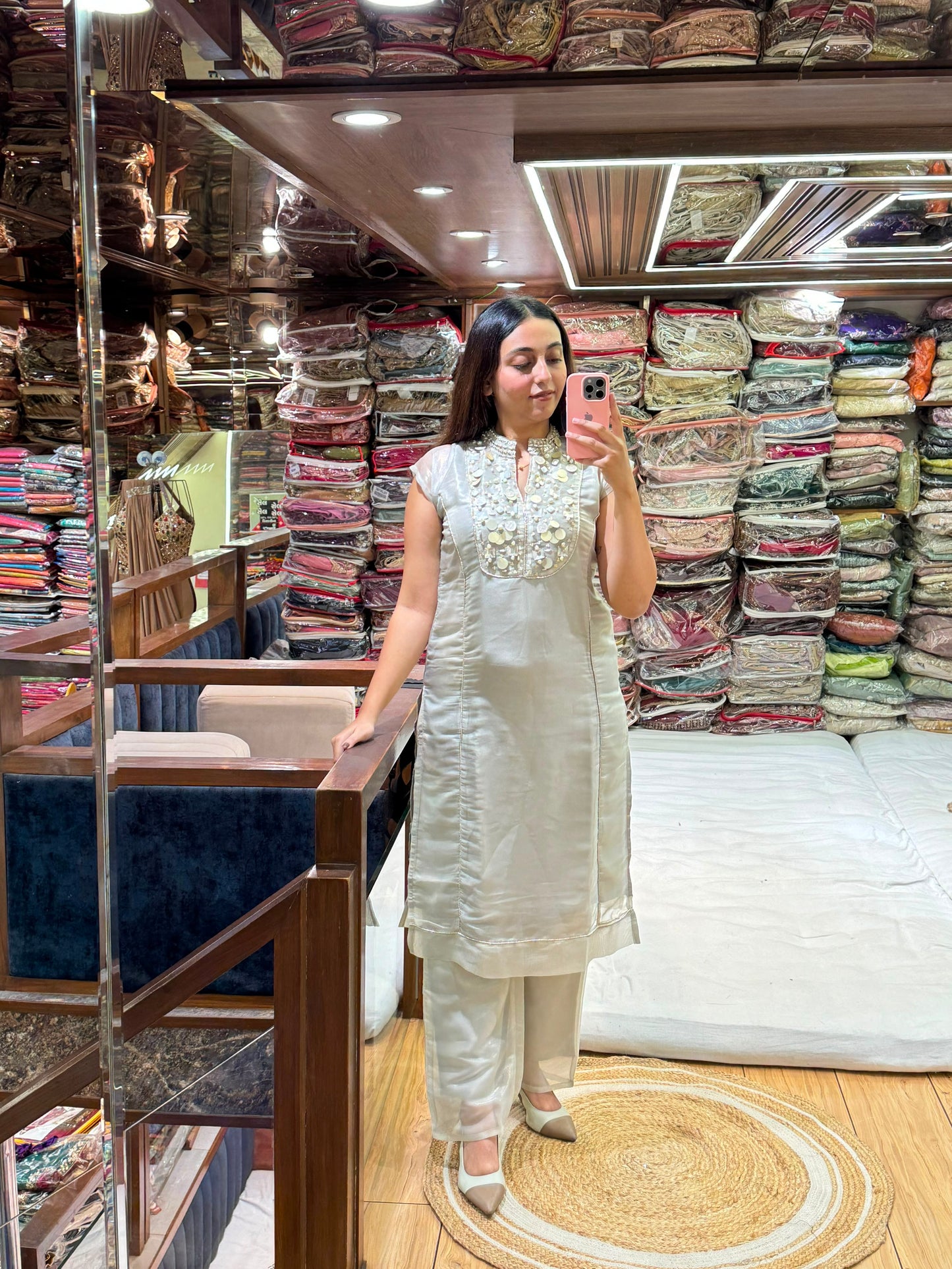 GLASS TISSUE KURTA SET