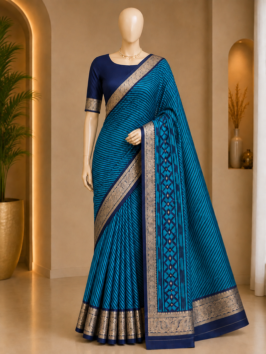 LEHERIYA DESIGNER SAREE WITH WOVEN BORDER