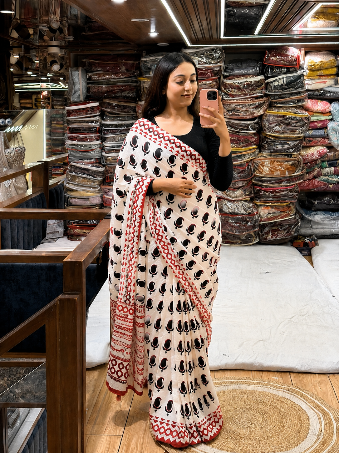 IVORY PAISLEY SAREE