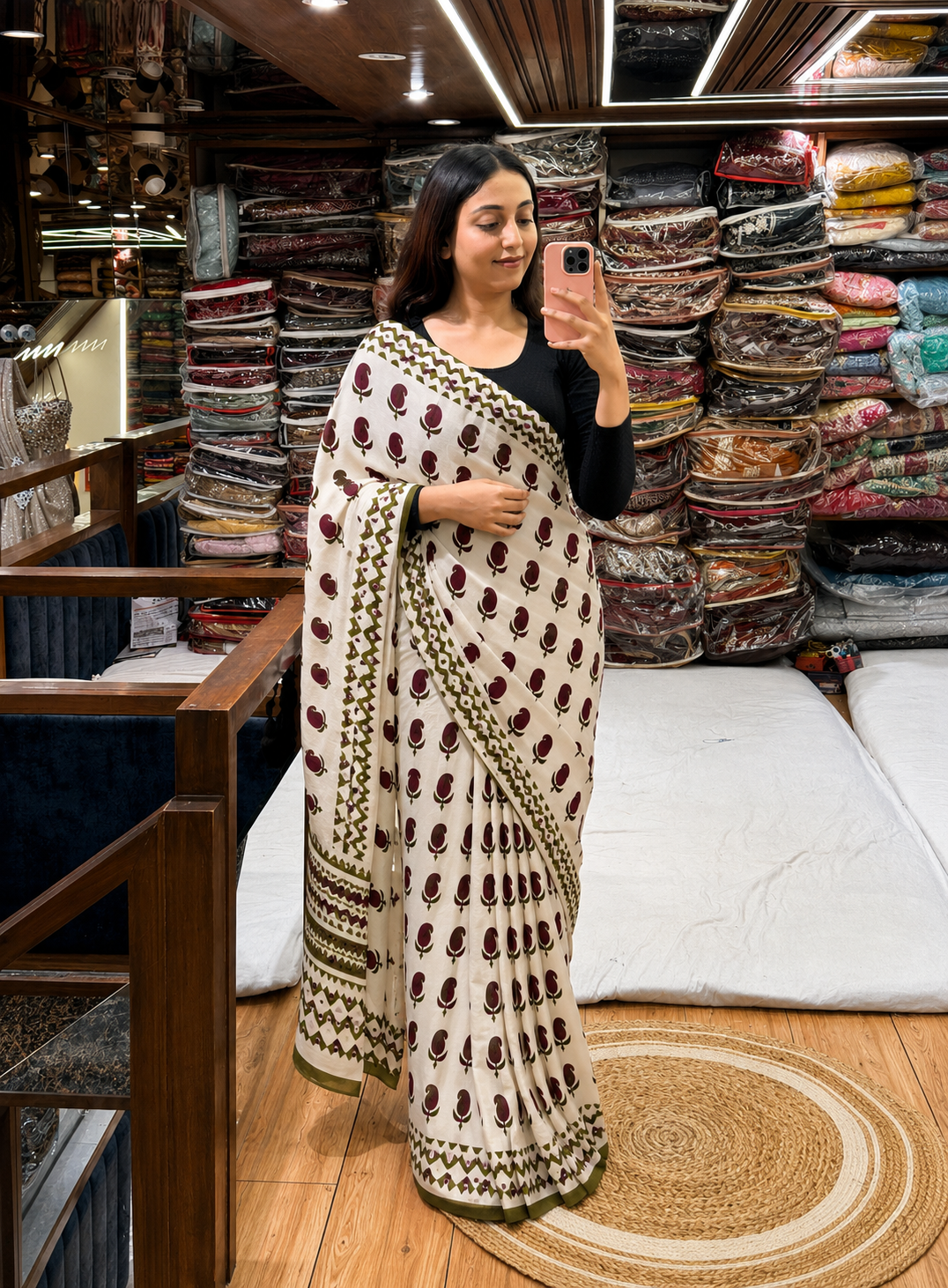 IVORY PAISLEY SAREE