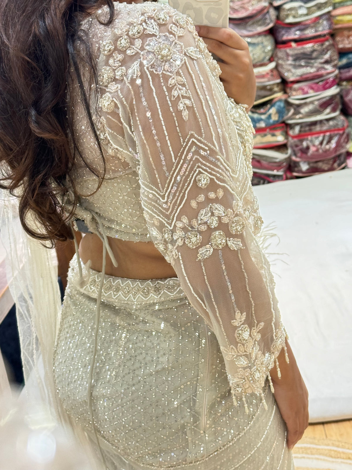 IVORY PRE DRAPE SAREE