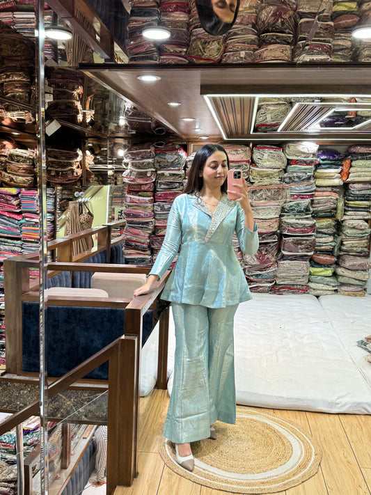 ICE BLUE KINKHAAB CO ORD