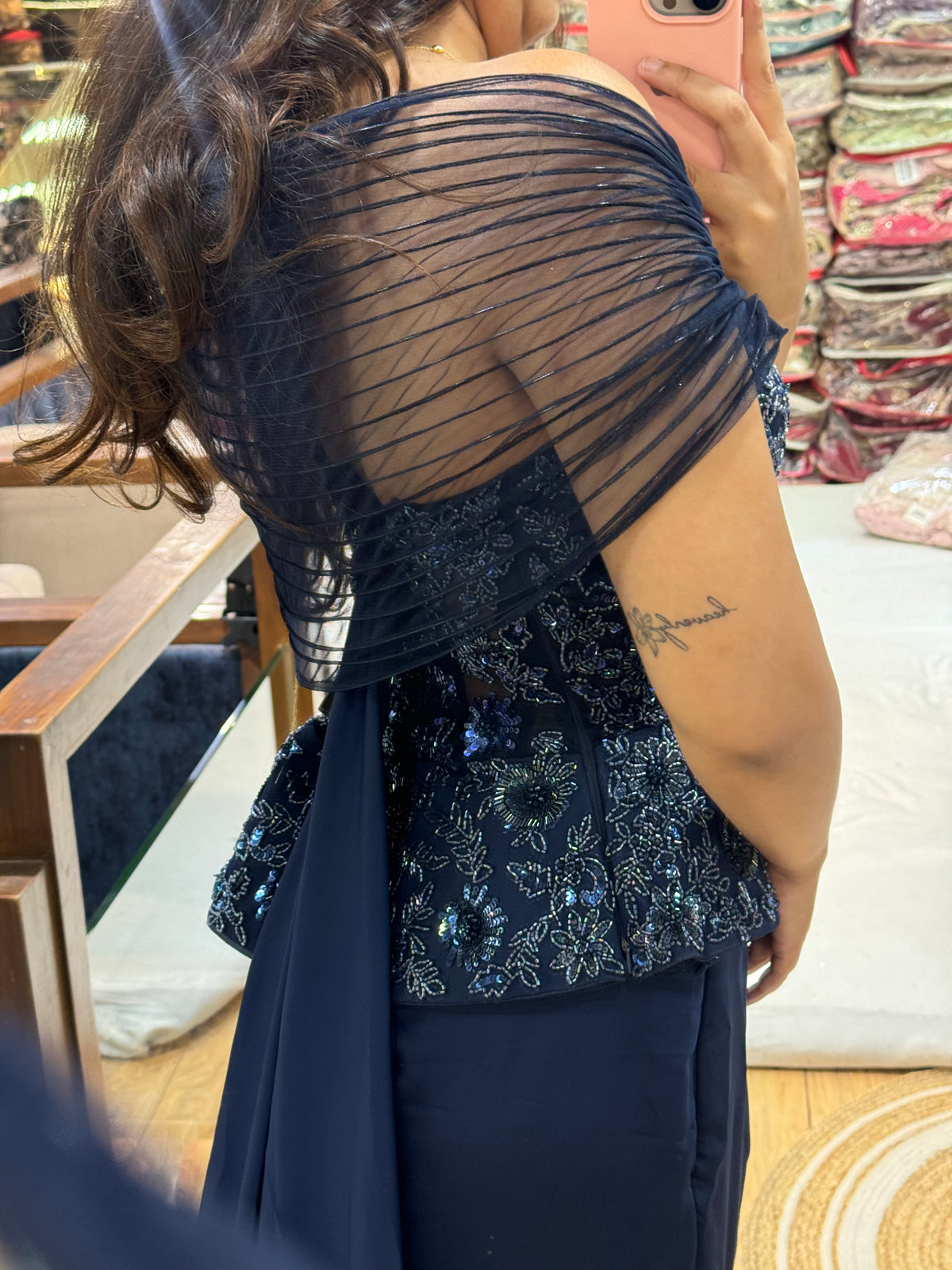 NAVY BLUE PEPLUM MERMAID INDO